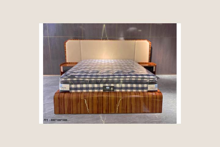 慕博家具 轻奢定制展厅床+床头柜无水印